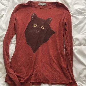 Wildfox Black Cat Long Sleeve